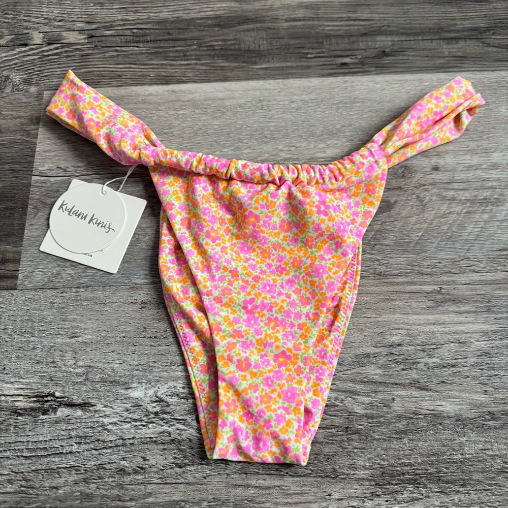 Kulani kinis ruched thong bikini bottom